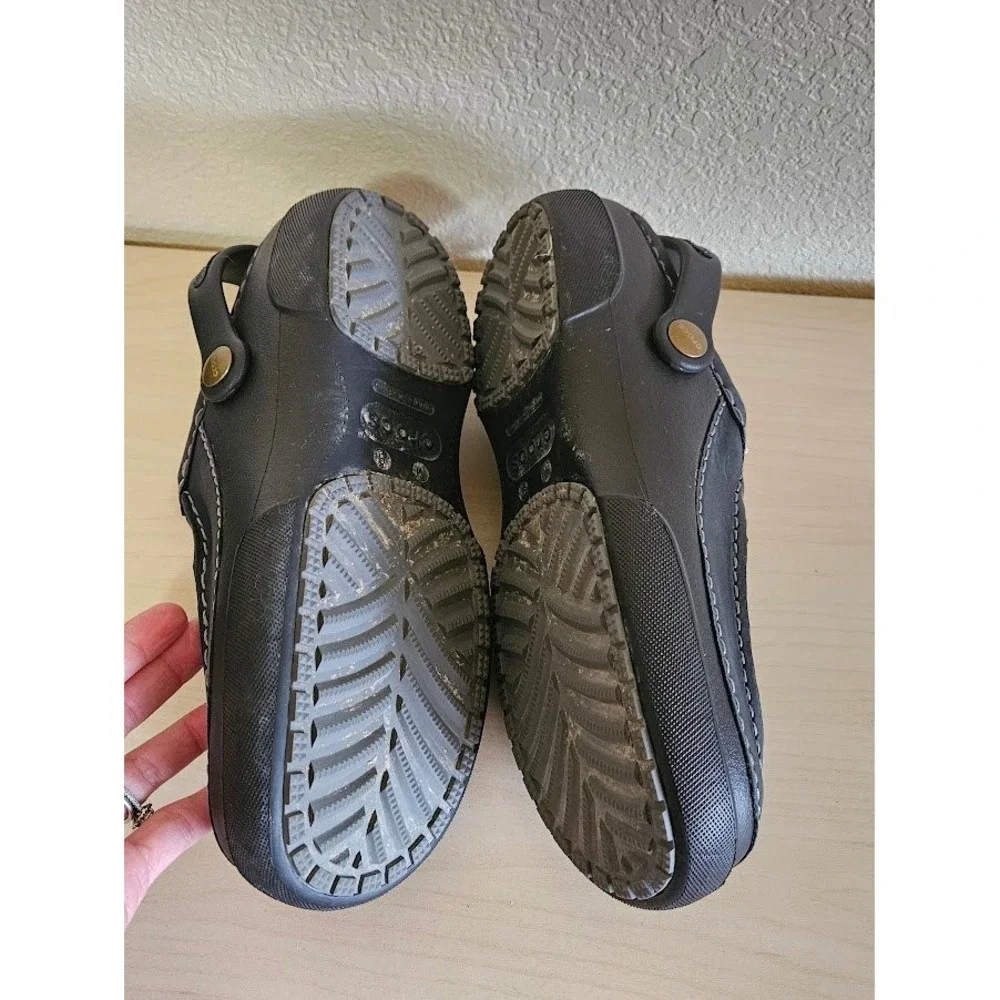 Crocs Mesa Herren Clogs Men Size 8 Black Slip On Comfort Shoes Travel Casual